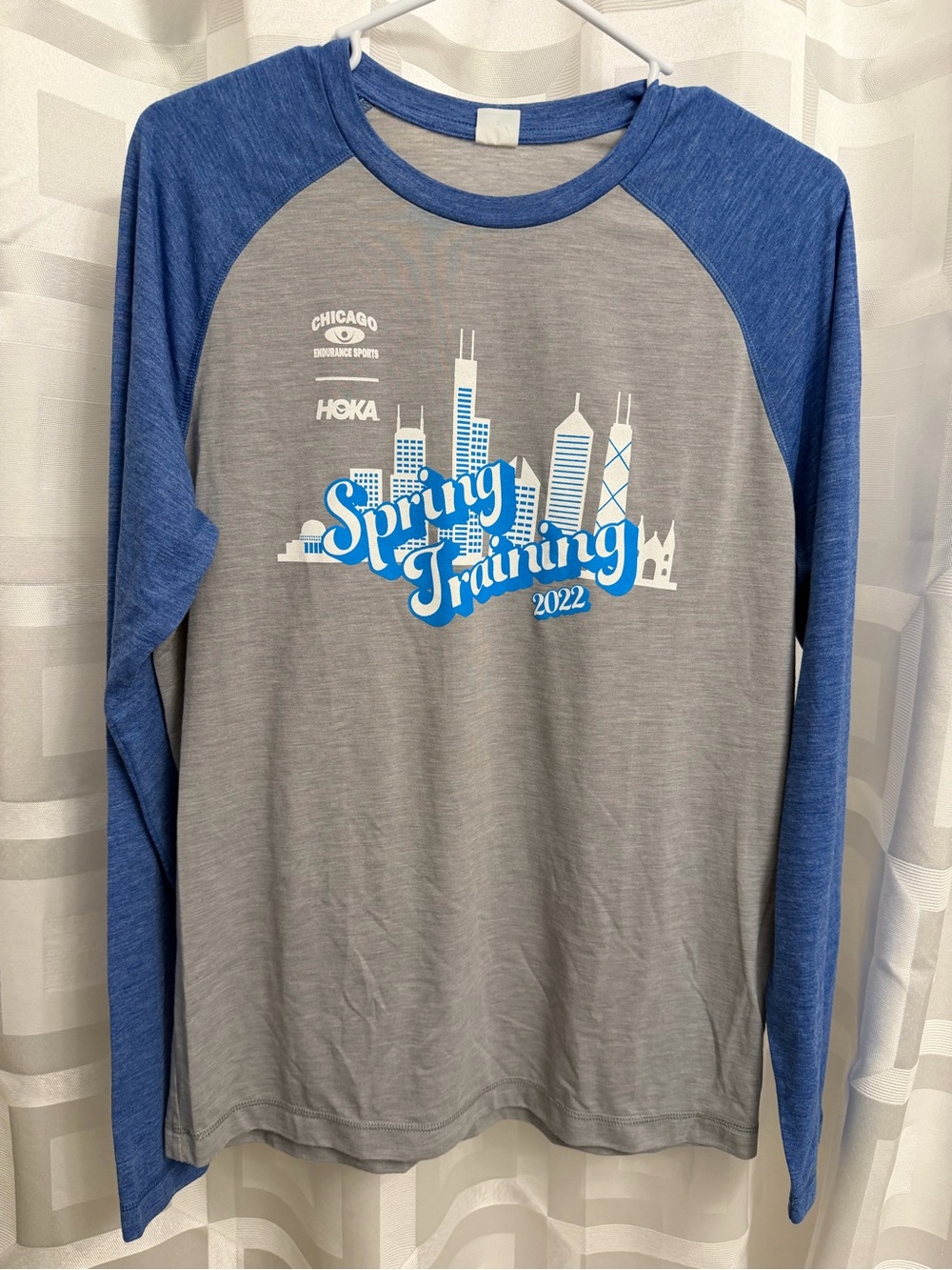 Hoka Spring Training Chicago running t shirt size small blue gray